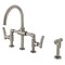 Kingston Brass Bridge Kitchen Faucet with Brass Sprayer, Brushed Nickel KS2338TKL - alternate 1