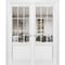 Sartodoors Solid French Double Doors, Felicia 3599 White Silk with Clear Glass, Wood Solid Panel Frame Trims FELICIA3599DD-WS-6496 - alternate 1