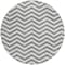 Homeroots 8' Gray And Ivory Round Chevron Washable Indoor Outdoor Area Rug 595315 - alternate 4