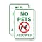 Signmission No Pets Allowed Dog Only - Green Letters, 18'' X 24'' 2 Signs, Heavy Gauge Aluminum, 2PK A-1824-2PACK-24990 - alternate 1