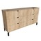 Homeroots 59" Light Natural Manufactured Wood with Black Six Drawer Double Dresser 490828 - alternate 5