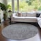 Homeroots 8' Gray And Charcoal Round Southwestern Washable Indoor Outdoor Area Rug 587064 - alternate 5