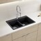 Blanco Liven SILGRANIT 33in 50/50 Double Bowl Dual Mount Kitchen Sink with Low Divide - Coal Black 443202 - alternate 3