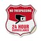Signmission No Trespassing Shield Sign 24 Hour Surve, 12 Inch X 12 Inch, Vinyl Decal SHI-D-12-419 - alternate 1