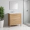 Homeroots 32" Oak Wood Freestanding Bathroom Vanity With White Sink And Two Drawers 627399 - alternate 4