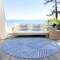 Homeroots 8' Blue And Ivory Round Abstract Washable Indoor Outdoor Area Rug 594919 - alternate 4