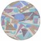 Homeroots 8' Brown Teal Blue And Ivory Round Geometric Washable Indoor Outdoor Area Rug 617952 - alternate 6