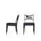 Homeroots Set of Two Black and Walnut Fabric and Wood Partially Open Back Dining Side Chairs, 2PK 716275 - alternate 3