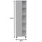 Homeroots 20" Silver And White Laminate Curio Cabinet With Seven Shelves 477677 - alternate 4