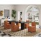 Manhattan Comfort Anna Square Faux Leather Dining Chair in Saddle - Set of 2 2-DC058-SA - alternate 1