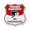 Signmission Private Property Shield Sign No Trespass, 6 Inch X 6 Inch, Plastic Sign SHI-P-6-448 - alternate 1
