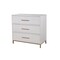 Homeroots 36" White Solid Wood Three Drawer Chest 524126 - alternate 3
