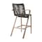 Armen Living Brielle Outdoor Light Eucalyptus Wood and Charcoal Rope Bar Height Stool LCBLBACH30 - alternate 7