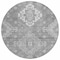Homeroots 8' Gray And Ivory Round Medallion Washable Indoor Outdoor Area Rug 589040 - alternate 5