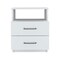 Homeroots 20" White Wood Two Drawer Nightstand 543679 - alternate 1