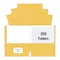 Roaring Spring Case of Gold Paper Pocket Folders, 11.75"x9.5", Twin Pockets hold 25 sheets each, 11 pt tag board, PK250 50121cs - alternate 1