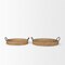 Homeroots Set of Two Brown Jute Hand Finished Oval Vanity Tray With Handles 731279 - alternate 5
