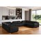 Homeroots Black Italian Leather Power Reclining U Shaped Ten Piece Corner Sectional With Console 632583 - alternate 10