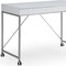 Homeroots 43" White and Silver Writing Desk With Two Drawers 543792 - alternate 5