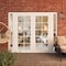 Vdomdoors Front Exterior Prehung Metal-Plastic Double Doors Clear Glass / MANUX 8100 White Silk / Office Comm MANUX8100DEXD-WS-W16+72+16xH80-LH-I - alternate 3