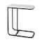 Homeroots 23" Black And White Marble and Metal C Table End Table 604464 - alternate 4