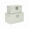 Homeroots Set of Two Silver And White Wood And Shagreen Box With Lid, 2PK 489360 - alternate 1
