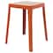 Leisuremod Tresse Stackable Plastic Square Dining Stool with Wicker Seat, Orange TS12OR - alternate 1