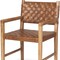Homeroots Brown Woven Leather And Solid Wood Dining Arm Chair 605888 - alternate 4