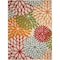 Homeroots 8' X 11' Green Orange Red And Blue Floral Indoor Outdoor Area Rug 546698 - alternate 1