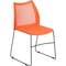 Flash Furniture Sled Stack Chair, Plastic, Air-Vent Bck, OR RUT-498A-ORANGE-GG - alternate 1