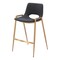 Homeroots Set of Two 26" Black And Gold Faux Leather And Steel Low Back Counter Height Bar Chairs 555658 - alternate 1
