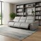 Homeroots 107" Light Gray Italian Leather Reclining Metal USB Sofa 720281 - alternate 6