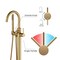 Kibi Circular Floor Mount Tub Filler, Hand Shower - Brushed Brass KTF301BB - alternate 7