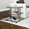 Homeroots 24" Black And Clear Glass And Steel Square End Table With Two Shelves 544185 - alternate 5