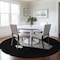 Homeroots 8' Black Gray And Ivory Round Oriental Washable Indoor Outdoor Area Rug 598174 - alternate 5