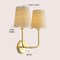 Jonathan Y Lila 15" 2-Light Traditional Coastal Scalloped Fabric Shade/Metal LED Vanity Light, Brass Gold/Brown JYL1608A - alternate 7