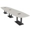 Skutchi Designs Arc Boat Conference Table, 45 in W, 216 in L, Ivory HAR-ABOT-48X216-DOU.BK-K458-EBLK - alternate 1