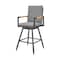 Homeroots 48" Dark Gray Metal Swivel Outdoor Bar Height chair with Footrest 571178 - alternate 7