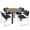 Regency Round Kee Breakroom Table W/ 4 Zeng Stack Chairs, 42 in W, 42 in L, Noble Oak TB42RNDNOBPBK44BK - alternate 1