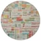 Homeroots 8' Terra Cotta Green And Brown Round Striped Washable Indoor Outdoor Area Rug 603523 - alternate 5