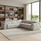 Homeroots Light Gray Italian Leather Power Reclining U Shaped Five Piece Corner Sectional With Console 532760 - alternate 7