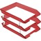 Acrimet Facility 3 Tier Letter Tray Front Load Size Desktop File Organizer Plastic Clear Red 265.7 - alternate 4