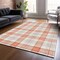 Homeroots 5' X 8' Coral And Beige Plaid Washable Indoor Outdoor Area Rug 601321 - alternate 5