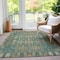 Homeroots 3' X 5' Teal Blue Taupe And Beige Moroccan Washable Indoor Outdoor Area Rug 577217 - alternate 4