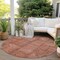 Homeroots 8' Salmon Copper And Gray Round Patchwork Washable Indoor Outdoor Area Rug 581613 - alternate 5