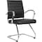 Leisuremod Benmar Modern Office Chair with Faux Leather Sled Base Task Chair & Arms BGO19BLL - alternate 1