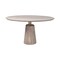 Homeroots 54" Brown And Gold Rounded Solid Wood And Metal Pedestal Base Dining Table 380485 - alternate 1