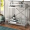 Homeroots Nickel Steel And Glass Rolling Bar Cart 530452 - alternate 6