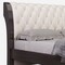 Homeroots Solid Wood Queen Tufted Beige Upholstered Faux Leather Bed With Nailhead Trim 343937 - alternate 2