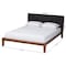 Baxton Studio Mariette Japandi Dark Grey Teddy Fabric and Walnut Brown Wood Queen Bed 257-14142-ZORO - alternate 8